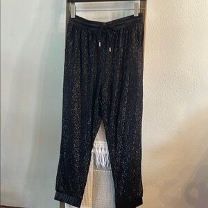 Sequin Black Jogger Pants